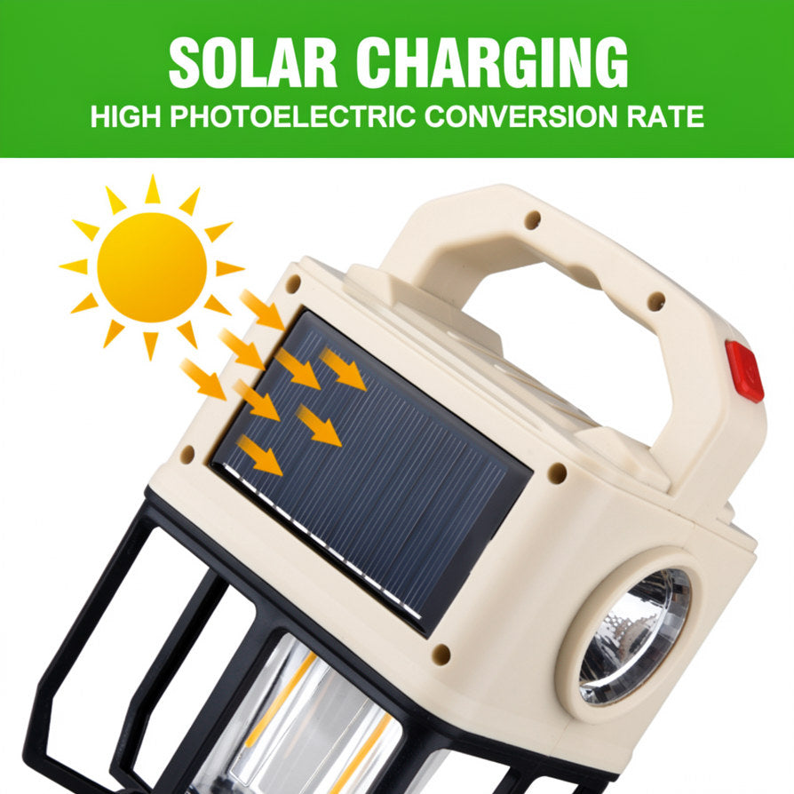 All-Terrain Searchlight | Solar & USB Rechargeable, IP44 Waterproof