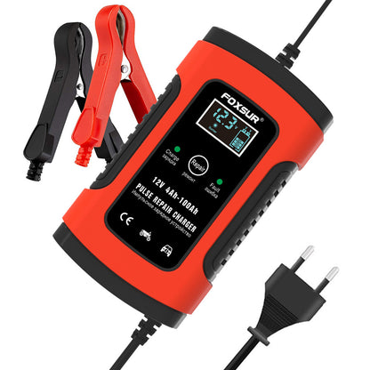 Professional Smart Battery Charger & Maintainer – 5A Intelligent LCD Lead-Acid Charging System