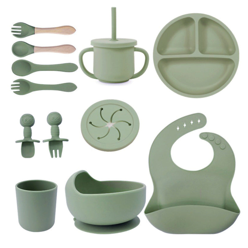 Personalized 8-Piece Silicone Baby Feeding Set | Custom Name & Logo