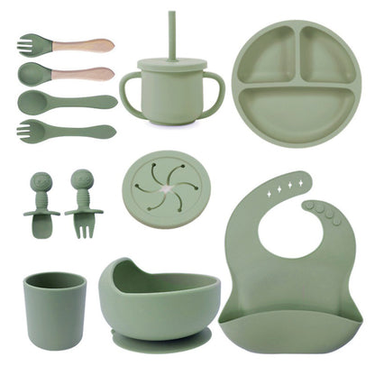 Personalized 8-Piece Silicone Baby Feeding Set | Custom Name & Logo