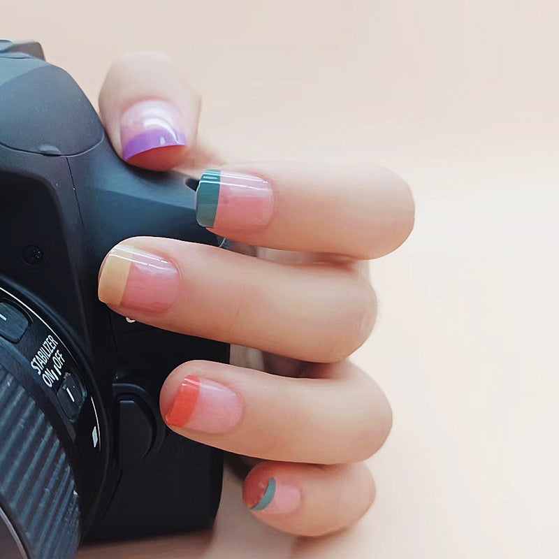 LuxeArt™ Press-On Nail Kit – Colorful Almond & Ballerina Shape False Nails for Women