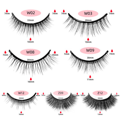 Self-Adhesive False Eyelashes – Glue-Free Reusable Full Strip Lashes (1 Pair)