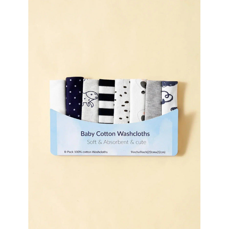 Ultra-Soft Cotton Baby Towel Set (5/8pcs) - Adorable Animal Prints