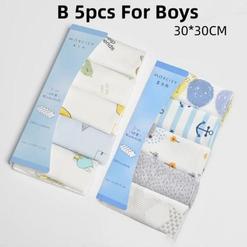 Ultra-Soft Cotton Baby Towel Set (5/8pcs) - Adorable Animal Prints