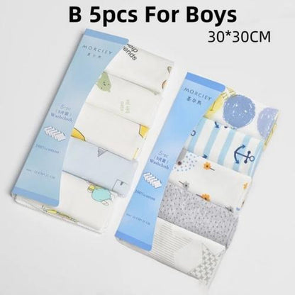 Ultra-Soft Cotton Baby Towel Set (5/8pcs) - Adorable Animal Prints