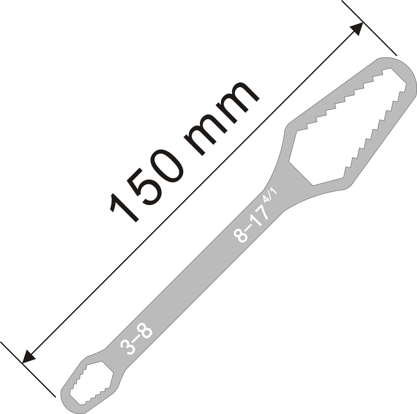 Universal Adjustable Wrench – Multifunctional Torx Spanner | 45# Steel, 3–17mm (240mm)