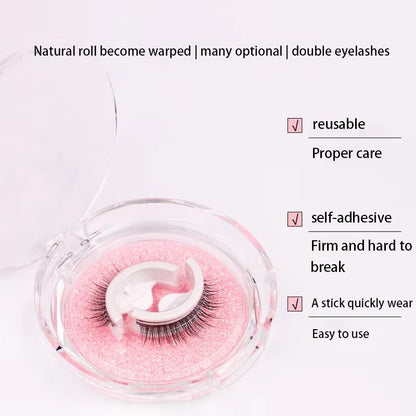 Self-Adhesive False Eyelashes – Glue-Free Reusable Full Strip Lashes (1 Pair)