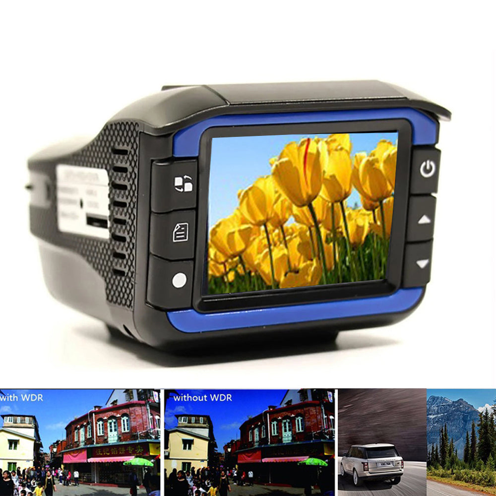 VGR-3 2-in-1 Dash Cam & Radar Detector – HD 720P Wide-Angle DVR with Full-Spectrum Alert System
