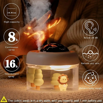 500ML Portable Air Humidifier & Star Projector | Silent & Rechargeable