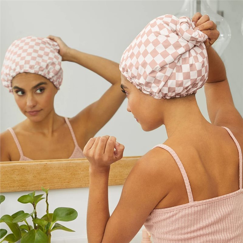 Premium Waterproof Shower Cap | Satin Lined & Non-Slip for All Hair Types