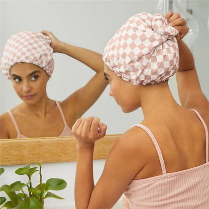 Premium Waterproof Shower Cap | Satin Lined & Non-Slip for All Hair Types