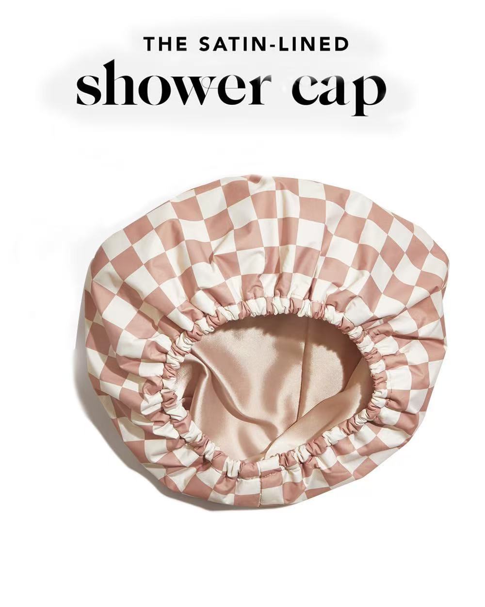 Premium Waterproof Shower Cap | Satin Lined & Non-Slip for All Hair Types
