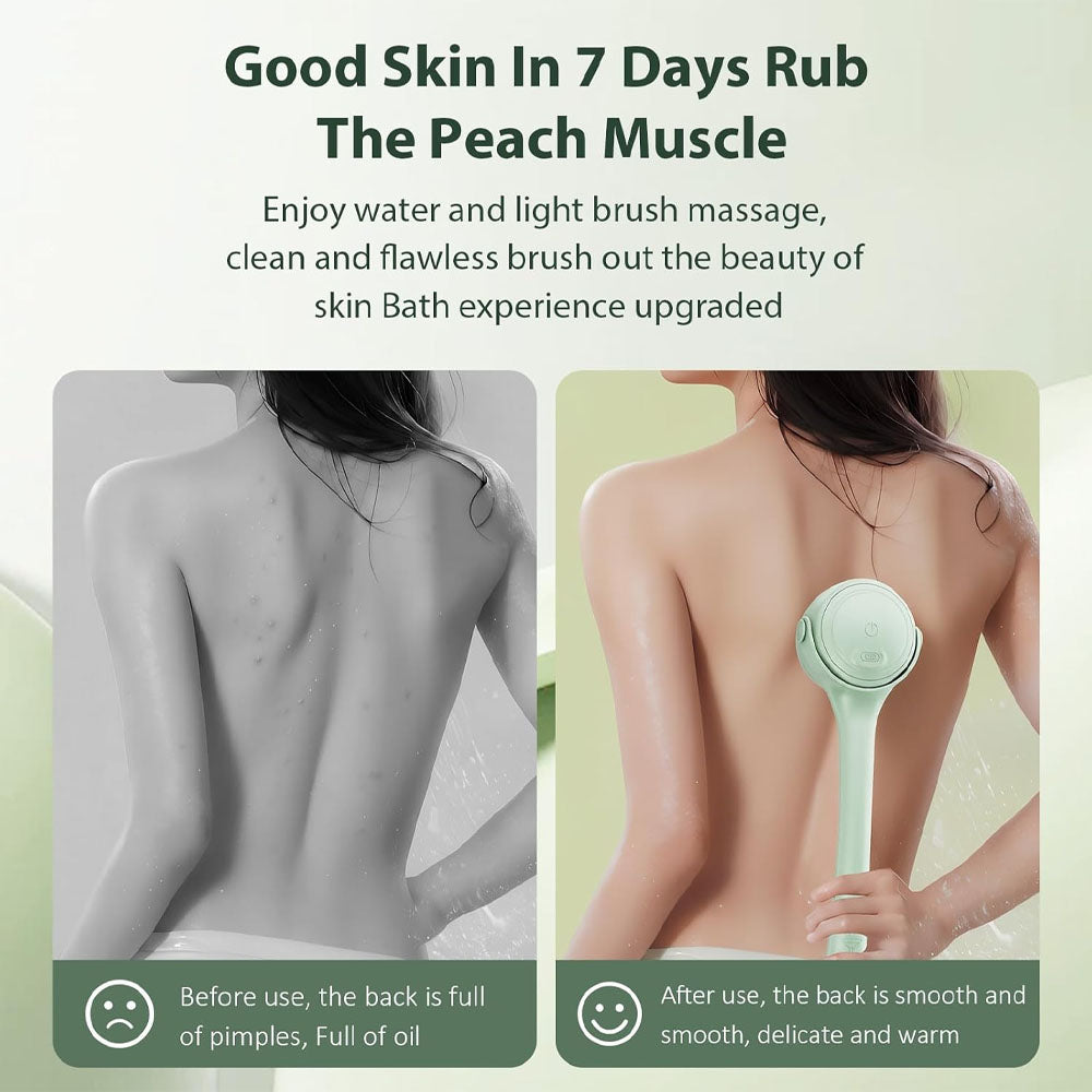Long Handle Electric Back Scrubber | 4-in-1 Rotating Bath Brush