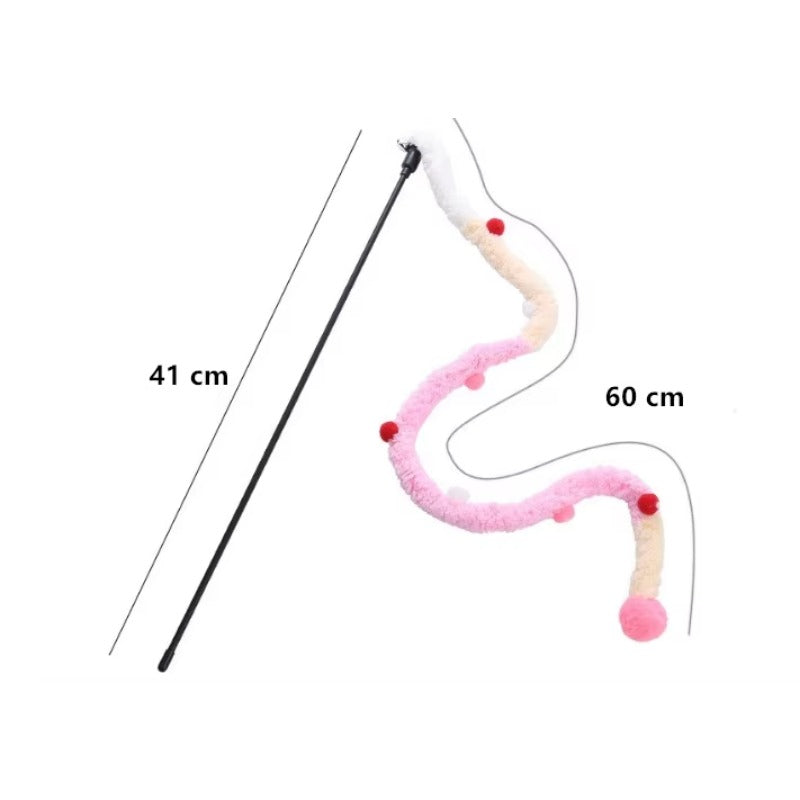 🐾 Premium Caterpillar Interactive Feather Wand – Safe & Durable Cat Teaser