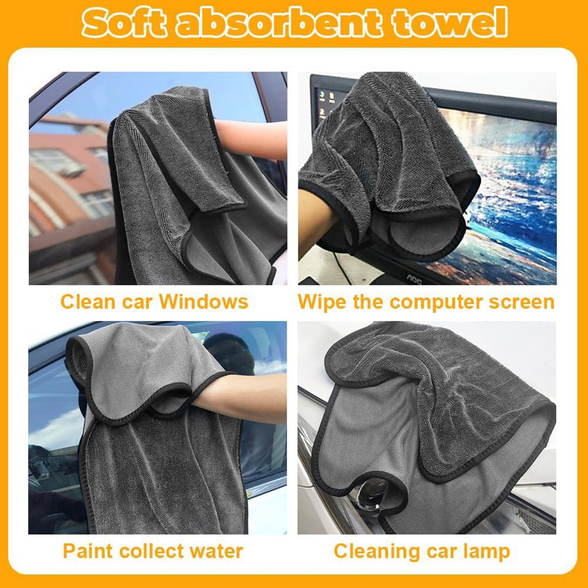 ✨ Ultimate Multi-Purpose Microfiber Towel | Ultra-Absorbent Chenille & Coral Fleece