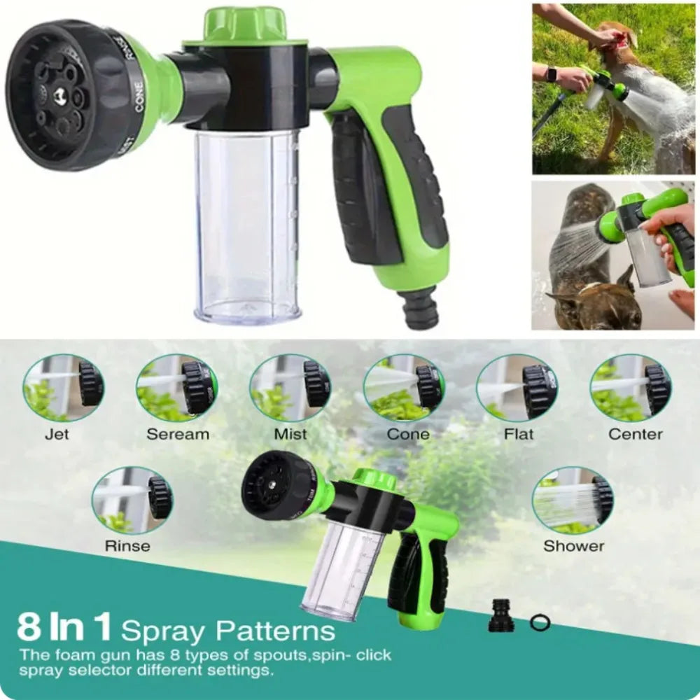 8-in-1 High Pressure Foam Spray Gun | Multi-Function Garden & Car Wash Nozzle