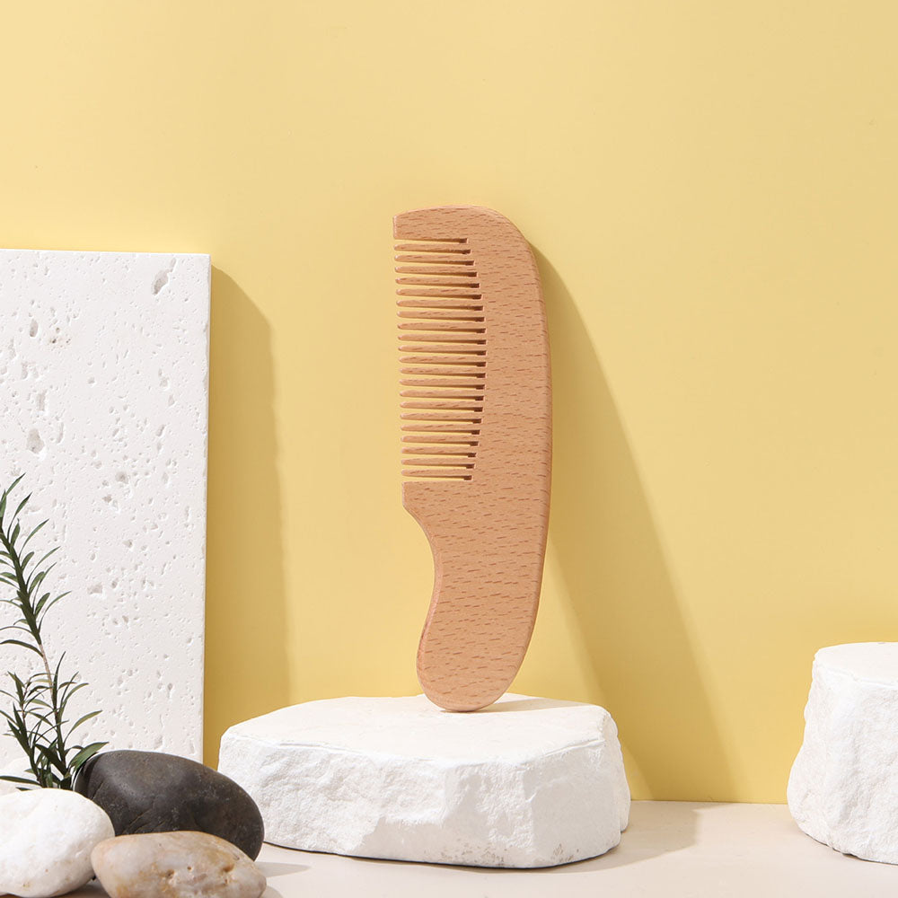 Gentle Newborn Scalp Care Kit | Natural Beech Wood & Goat Hair Brush Set