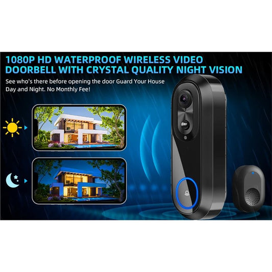 SmartView Pro WiFi Video Doorbell | 1080P HD Dual-Band Security Camera | Tuya App Integrated | IP65 Weatherproof & Long-Life Battery 🏠⚡️