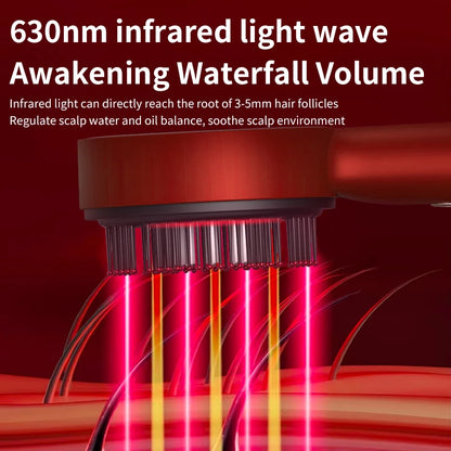 Infrared light wave device with red light on a dark background