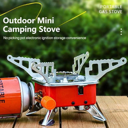 Foldable Camping Stove – Heavy Duty Stainless Steel Outdoor Gas Burner with Piezo Ignition