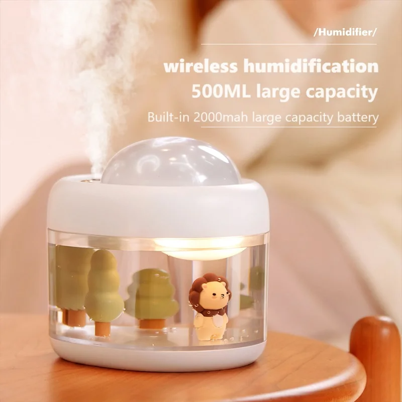 500ML Portable Air Humidifier & Star Projector | Silent & Rechargeable