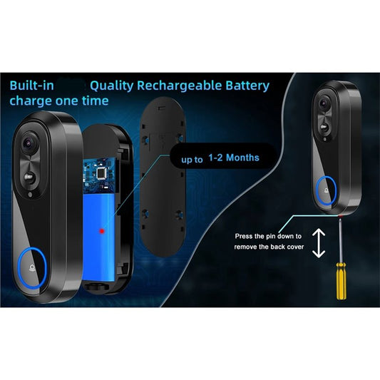SmartView Pro WiFi Video Doorbell | 1080P HD Dual-Band Security Camera | Tuya App Integrated | IP65 Weatherproof & Long-Life Battery 🏠⚡️
