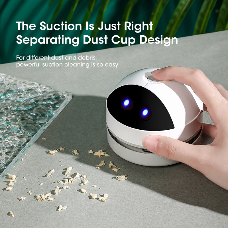 Mini Robot Desk Vacuum | Portable Handheld Sweeper for Crumbs, Hair & Dust