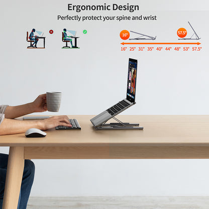 2-in-1 Aluminum Laptop Stand & 7-in-1 USB-C Hub | Ergonomic Cooling Base