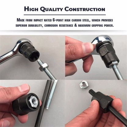 10pc Impact Bolt & Nut Extractor Set | Damaged Screw Remover | Cr-V Steel with Aluminium Case