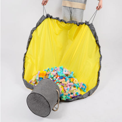 2-in-1 Toy Organizer & Play Mat | Kids Storage Bag with Drawstring