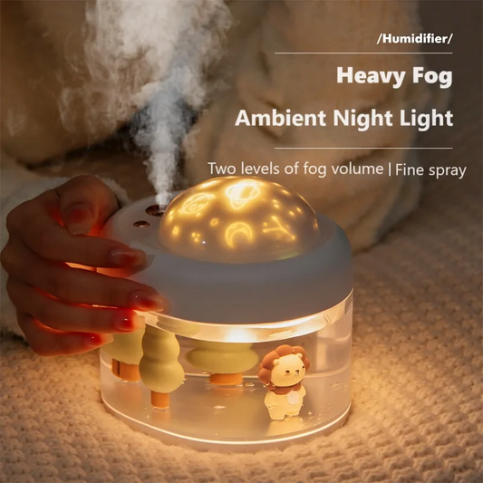500ML Portable Air Humidifier & Star Projector | Silent & Rechargeable