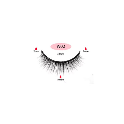 Self-Adhesive False Eyelashes – Glue-Free Reusable Full Strip Lashes (1 Pair)
