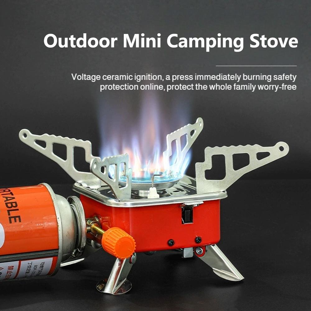 Foldable Camping Stove – Heavy Duty Stainless Steel Outdoor Gas Burner with Piezo Ignition