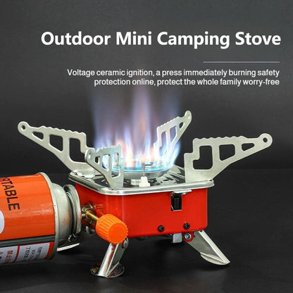 Foldable Camping Stove – Heavy Duty Stainless Steel Outdoor Gas Burner with Piezo Ignition