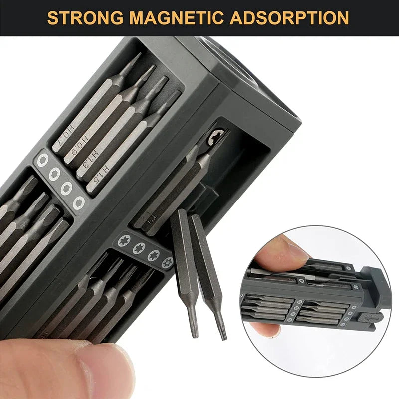 46-in-1 Precision Electronics Toolkit – S2 Steel Magnetic Screwdriver Set with Aluminum Case