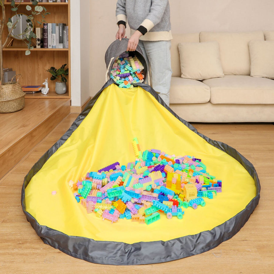 2-in-1 Toy Organizer & Play Mat | Kids Storage Bag with Drawstring