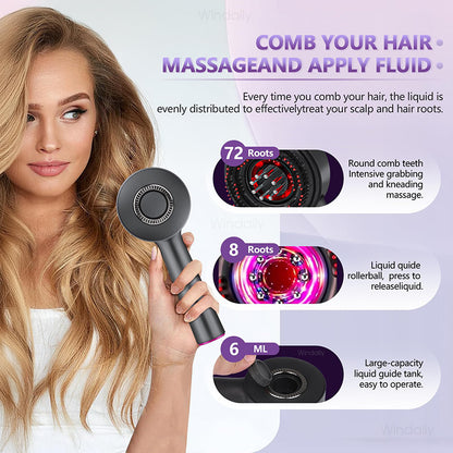 Deep Scalp Massage Brush with Red Light Therapy & Oil Infuser